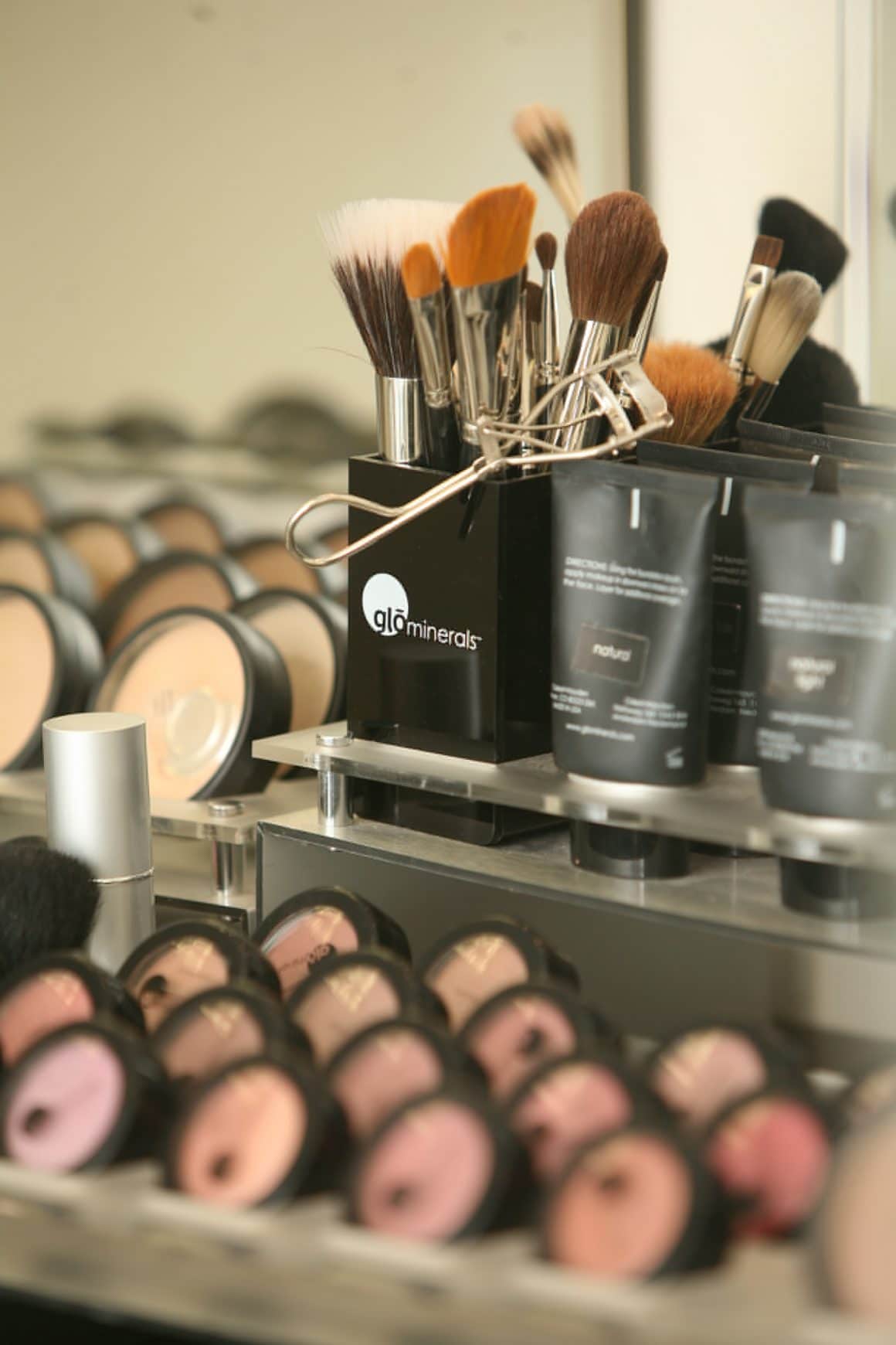 A closeup of our gloMinerals makeup counter