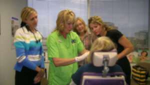 Cynthia Elliott, MD, in Clearwater, FL, owner of ExpertEsthetics demonstrating injectable filler procedure