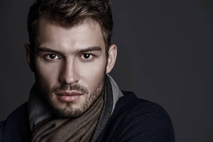 Close-up,Portrait,Of,A,Handsome,Young,Man,With,Brave,Manly